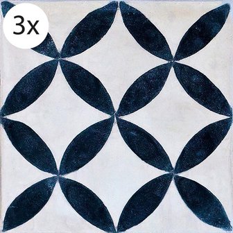 Vloertegel (stickers) - Cementine Blauw - 40 x40 cm (3x)