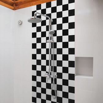 Top Panel - Zwart/Wit - (stenenlook) - 60 x 120 cm
