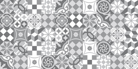 Top Panel - Azulejos - (grijs/wit)  - 120 x 60 cm (LxB)