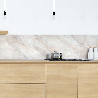 Keuken Achterwand Sticker Marmer XXL (beige) - 180 x 45 cm