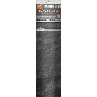 Keuken Achterwand Sticker Antraciet Zwarte Stenen - 180 x 45 cm