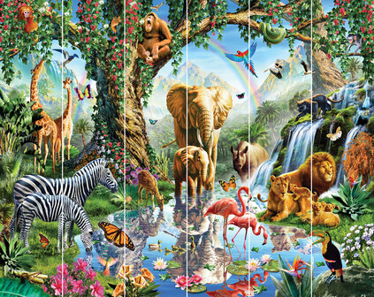 Walltastic – Jungle Safari Dieren – Waterval - Posterbehang 