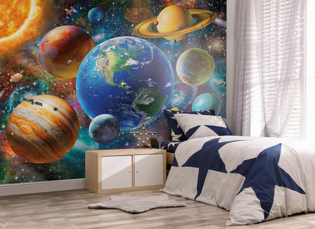 Walltastic &ndash; Ruimte Zonnestelsel Planeten Posterbehang