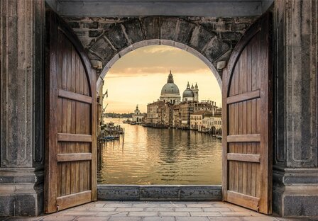 Uitzicht op Venetië - 3D effect  - Fotobehang