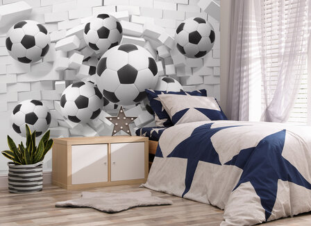 Voetballen behang