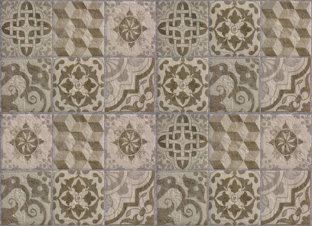 Keuken Achterwand Sticker Azulejos (beige) (47 x 65 cm)