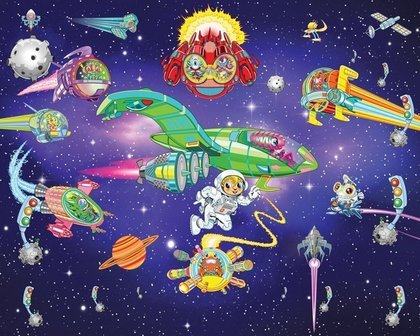 Alien Adventure XXL Behang - 305 x 244 cm