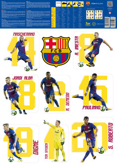 FC Barcelona Muursticker 16 Spelers