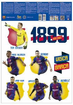 FC Barcelona Muursticker 11 spelers
