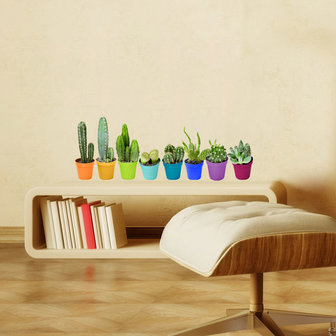 Muursticker Cactus (set van 8)