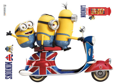 Muursticker Minions Vespa