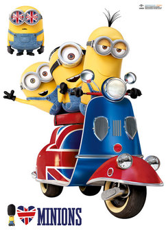 Muursticker Minions Scooter