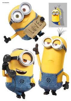 Muursticker Minions Stuart, Kevin &amp; Bob