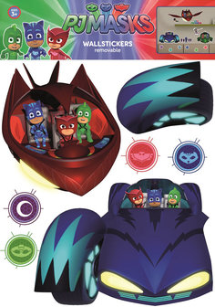 Muursticker PJ Masks Pyjamahelden Auto&#039;s