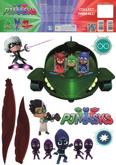 Muursticker PJ Masks Pyjamahelden Auto&#039;s