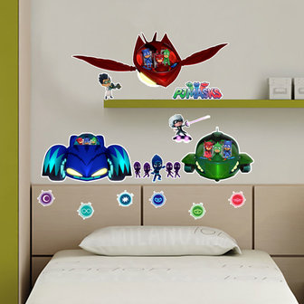 Muursticker PJ Masks Pyjamahelden Auto&#039;s