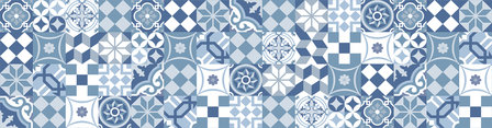 Keuken Achterwand Sticker Portugese Tegels XXL (blauw) - 180 x 45 cm