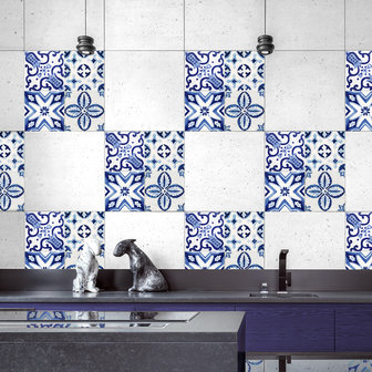 Tegel Wandsticker Delfts Blauw - 20 x 20 cm - 3 stuks