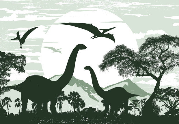 Dinosaurus Brontosaurus behang XXXL (368 x 254 cm) - PAPIER - Leverbaar 4-6 dagen