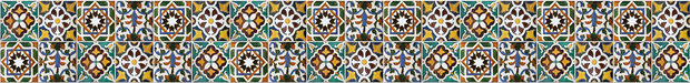 Border Keukenwand - rand Azulejos (Mozaiek)- muursticker (23,5 x 195 cm)