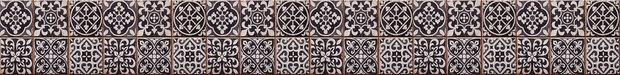   Border Keukenwand - rand Azulejos (Zwart)- muursticker (23,5 x 195 cm)