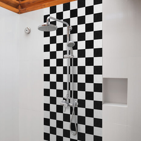Top Panel - Zwart/Wit - (stenenlook) - 60 x 120 cm