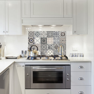 Keuken Achterwand Sticker Azulejos (grijs) - (47 x 65 cm)