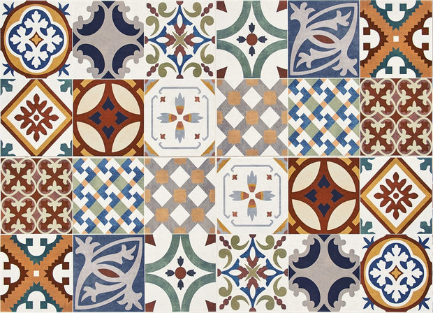 Keuken Achterwand Sticker Azulejos – Rood - 65 x 47 cm