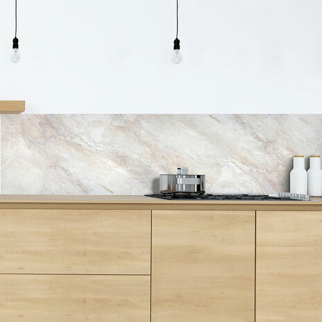 Keuken Achterwand Sticker Marmer XXL (beige) - 180 x 45 cm