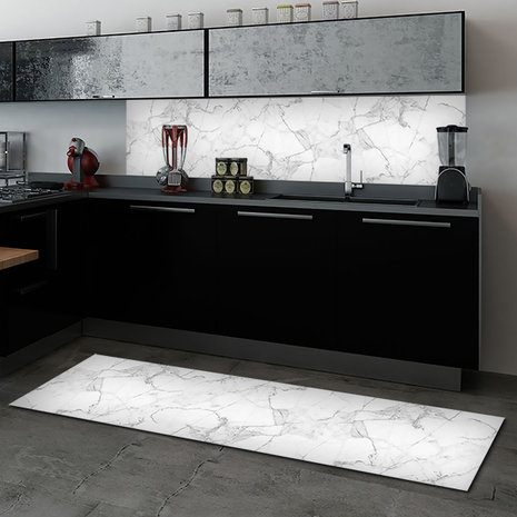 Keuken Achterwand Sticker Marmer Wit - 180 x 45 cm