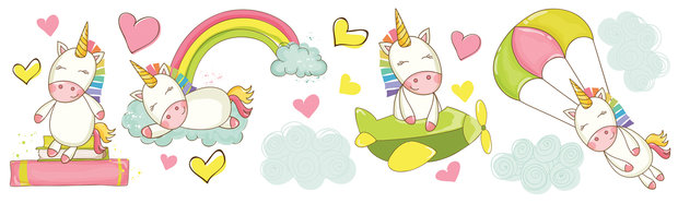 Unicorn - Raamsticker - Deursticker - Muursticker 