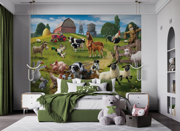 Walltastic Boerderijdieren Behang Kinderkamer