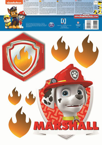 Muursticker Paw Patrol Marshall