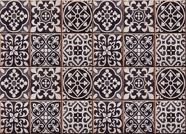 Azulejos Keukenwand Sticker (zwart)