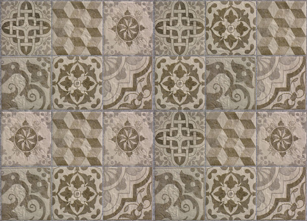 Keuken Achterwand Sticker Azulejos (beige) (47 x 65 cm)