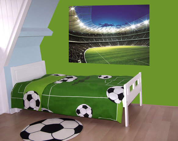 Voetbal Stadion Rond behang L - Vliesbehang - 152 x 104 cm