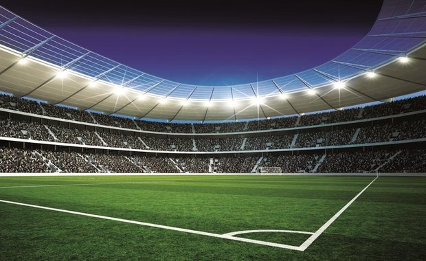 Voetbal Stadion Corner behang L - Vliesbehang - 152 x 104 cm