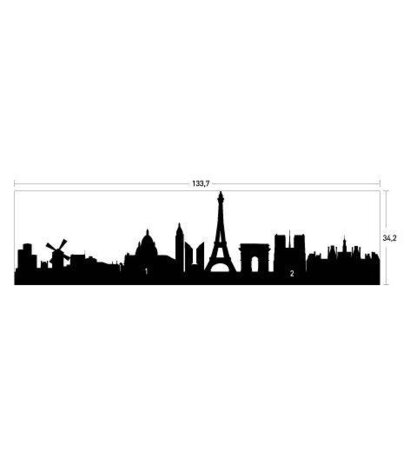 Muursticker Skyline Parijs