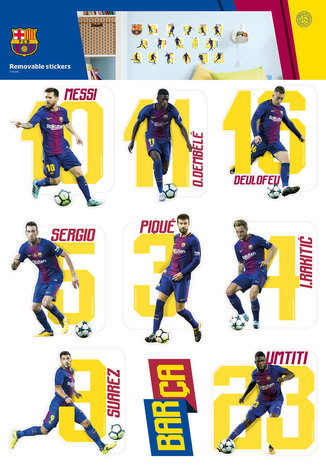 FC Barcelona Muursticker 16 Spelers