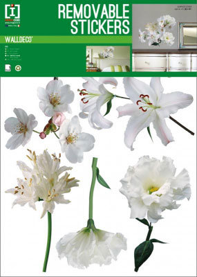 Muursticker Boeket Witte Bloemen