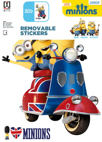 Muursticker Minions Scooter