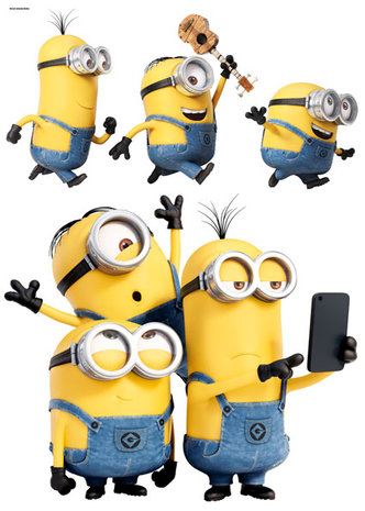 Muursticker Minions Selfie & Run