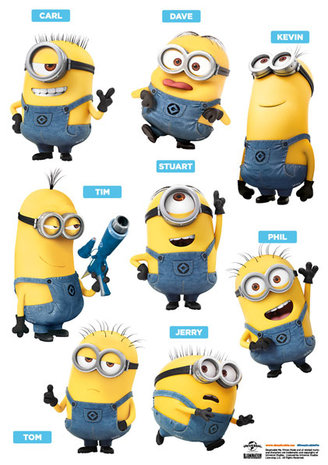 Muursticker Minions 16 Vrienden