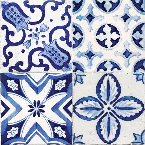 Tegel Wandsticker Delfts Blauw - 20 x 20 cm - 3 stuks