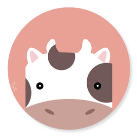 Wandcirkel Koe – Ø 40 - 60 - 90 - 110 cm