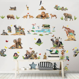Jungle Safari Muursticker Box (groot)