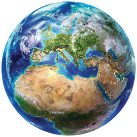 Muurcirkel Wereldkaart – Muursticker & Behangcirkel - 6-8 werkdagen