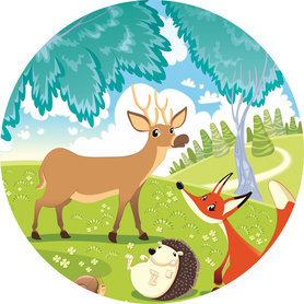 Muurcirkel Dierenbos – Muursticker & Behangcirkel