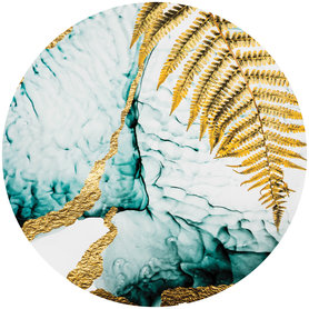 Muurcirkel Marmer - Groen Geelgoud – Muursticker & Behangcirkel