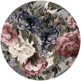 Muurcirkel Bloemen Stilleven Boeket – Muursticker & Behangcirkel - Licht